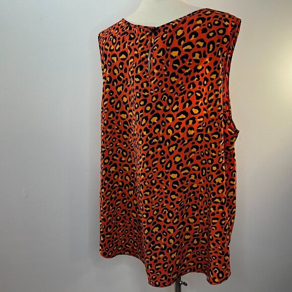KENAR Women's Red-Orange Leopard Tank Top - Size 3X - NWT - Picture 2 of 3